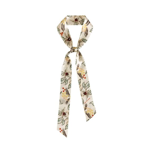 Lost Pattern NYC Accessories - NWT Lost Pattern NYC Forest Charm Silk Skinny Scarf – Vanilla